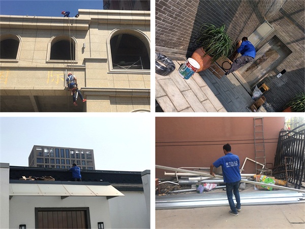 濮陽市華昌售樓部樓體亮化工程施工現場