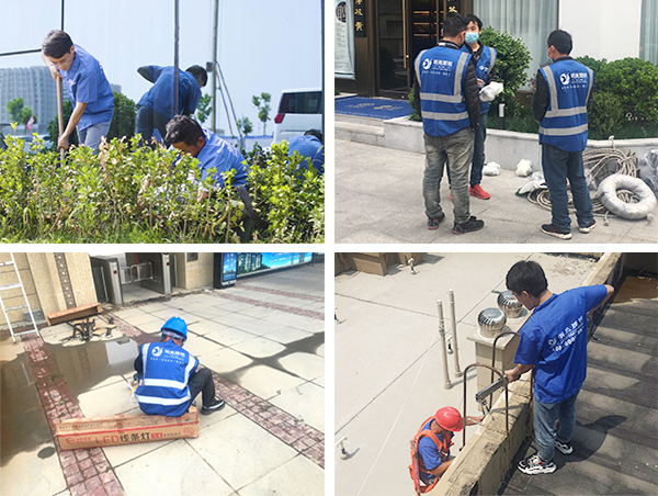 鞏義市德豐香榭麗商場亮化工程施工現場