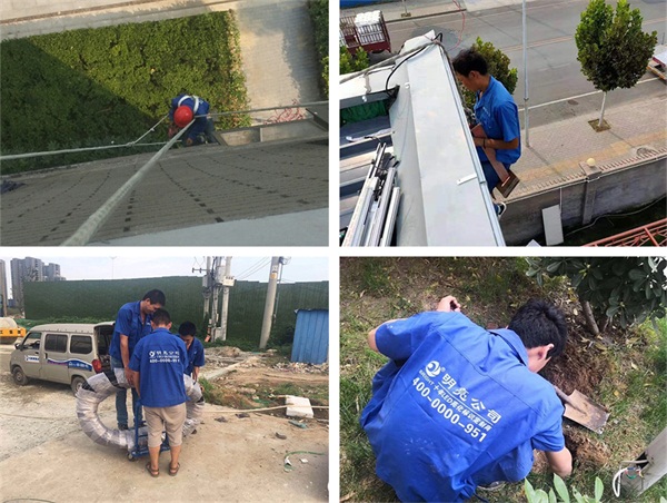 南陽市淮河黨群服務中心亮化施工現場